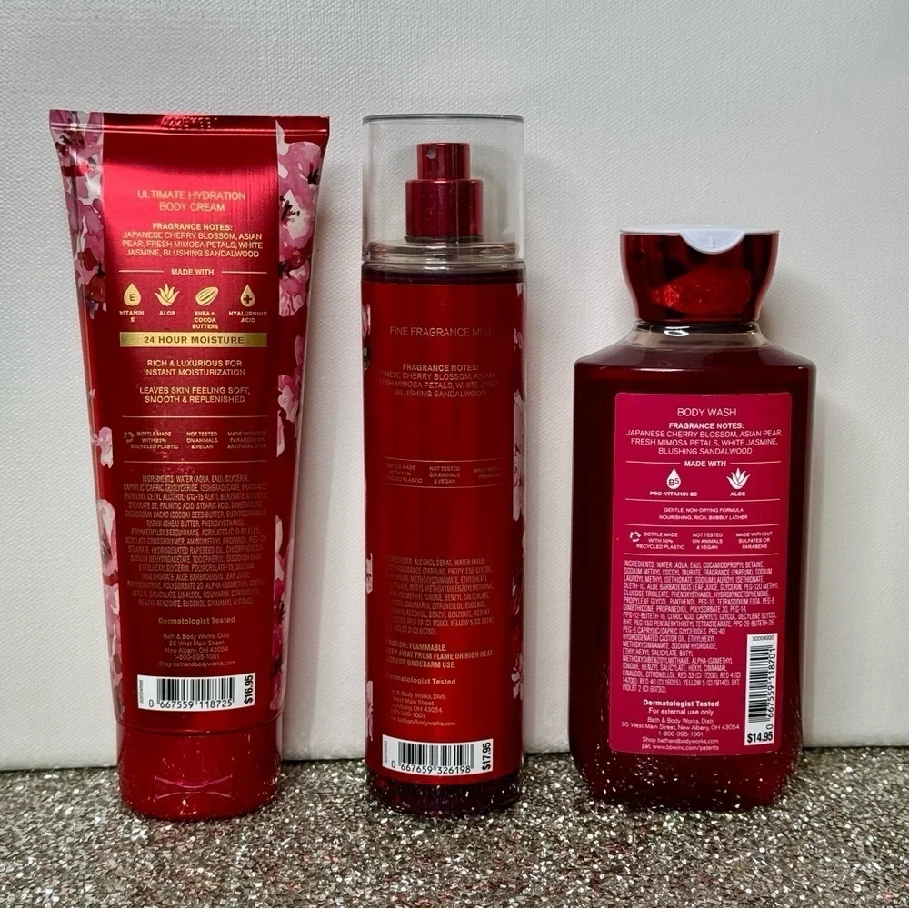 Bath and Body Works Japanese Cherry Blossom Body Care Gift Set NWT